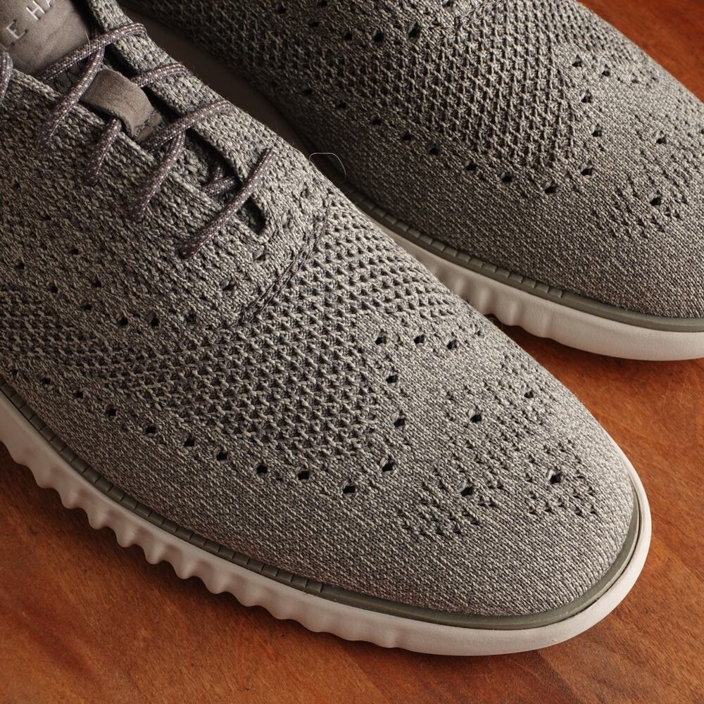 Cole Haan Oxfords Mens SZ 10M Gray Zerogrand Stitchlite Knit Dress‎ Shoes C35109 - Picture 4 of 13